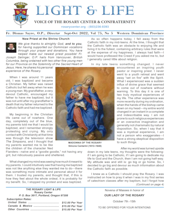 New Priest / Incarnational Theology and the Rosary-V75N5 Sept-Oct 2022