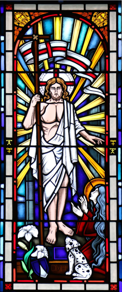 Vitral Misterioso da Páscoa. Igreja do Santo Rosário, Portland, Oregon